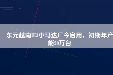 東元越南IE3小馬達(dá)廠今啟用，初期年產(chǎn)能20萬臺