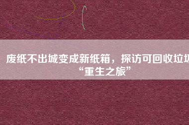 廢紙不出城變成新紙箱，探訪可回收垃圾“重生之旅”