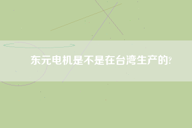 東元電機(jī)是不是在臺灣生產(chǎn)的?