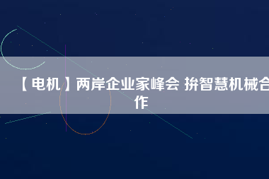 【電機(jī)】兩岸企業(yè)家峰會 拚智慧機(jī)械合作
          