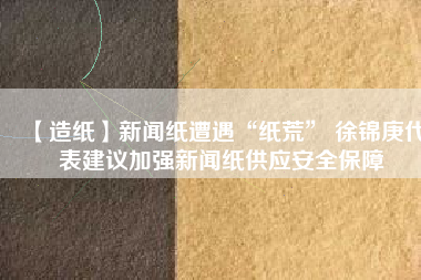 【造紙】新聞紙?jiān)庥觥凹埢摹?徐錦庚代表建議加強(qiáng)新聞紙供應(yīng)安全保障