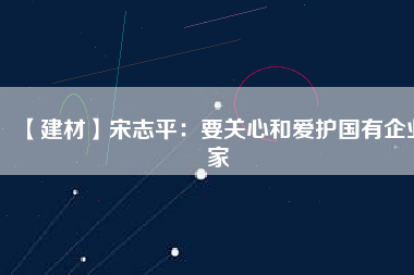 【建材】宋志平：要關(guān)心和愛護(hù)國有企業(yè)家