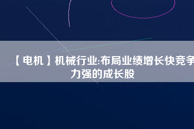 【電機(jī)】機(jī)械行業(yè):布局業(yè)績(jī)?cè)鲩L(zhǎng)快競(jìng)爭(zhēng)力強(qiáng)的成長(zhǎng)股
          