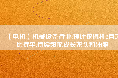 【電機(jī)】機(jī)械設(shè)備行業(yè):預(yù)計(jì)挖掘機(jī)2月環(huán)比持平,持續(xù)超配成長龍頭和油服
          