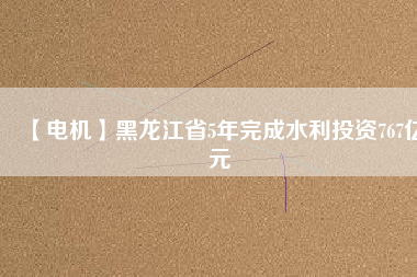 【電機(jī)】黑龍江省5年完成水利投資767億元
          