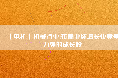 【電機(jī)】機(jī)械行業(yè):布局業(yè)績(jī)?cè)鲩L(zhǎng)快競(jìng)爭(zhēng)力強(qiáng)的成長(zhǎng)股
          