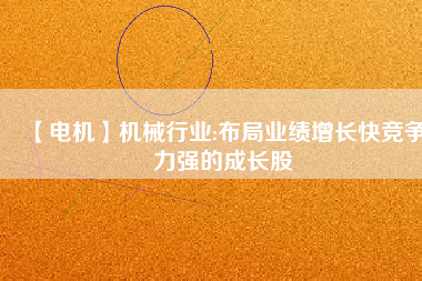 【電機(jī)】機(jī)械行業(yè):布局業(yè)績(jī)?cè)鲩L(zhǎng)快競(jìng)爭(zhēng)力強(qiáng)的成長(zhǎng)股
          