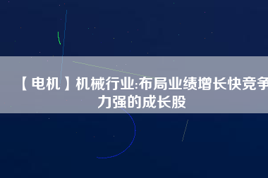 【電機(jī)】機(jī)械行業(yè):布局業(yè)績(jī)?cè)鲩L(zhǎng)快競(jìng)爭(zhēng)力強(qiáng)的成長(zhǎng)股
          