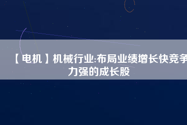 【電機(jī)】機(jī)械行業(yè):布局業(yè)績(jī)?cè)鲩L(zhǎng)快競(jìng)爭(zhēng)力強(qiáng)的成長(zhǎng)股
          