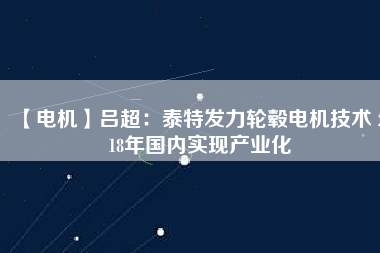 【電機(jī)】呂超：泰特發(fā)力輪轂電機(jī)技術(shù) 2018年國內(nèi)實(shí)現(xiàn)產(chǎn)業(yè)化
          