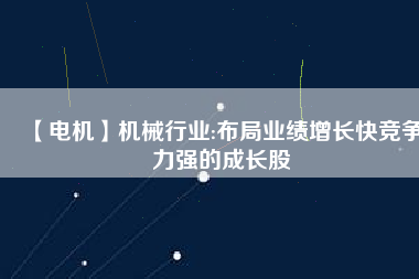 【電機(jī)】機(jī)械行業(yè):布局業(yè)績(jī)?cè)鲩L(zhǎng)快競(jìng)爭(zhēng)力強(qiáng)的成長(zhǎng)股
          