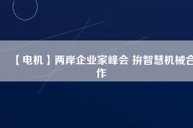 【電機(jī)】兩岸企業(yè)家峰會 拚智慧機(jī)械合作
          