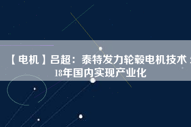 【電機(jī)】呂超：泰特發(fā)力輪轂電機(jī)技術(shù) 2018年國內(nèi)實(shí)現(xiàn)產(chǎn)業(yè)化
          