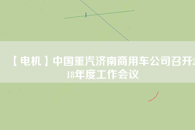 【電機(jī)】中國(guó)重汽濟(jì)南商用車公司召開2018年度工作會(huì)議
          