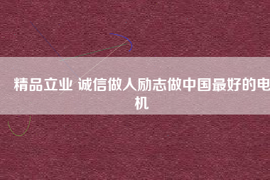 精品立業(yè) 誠信做人勵志做中國最好的電機(jī)
          