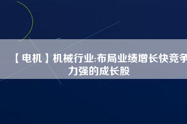 【電機(jī)】機(jī)械行業(yè):布局業(yè)績(jī)?cè)鲩L(zhǎng)快競(jìng)爭(zhēng)力強(qiáng)的成長(zhǎng)股
          