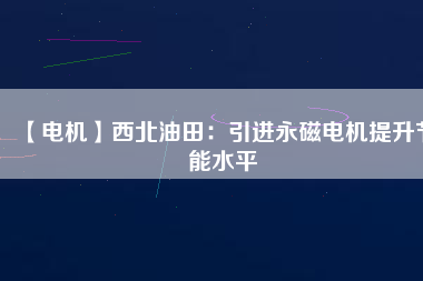 【電機(jī)】西北油田：引進(jìn)永磁電機(jī)提升節(jié)能水平
          