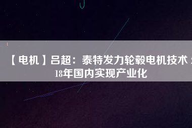 【電機(jī)】呂超：泰特發(fā)力輪轂電機(jī)技術(shù) 2018年國內(nèi)實(shí)現(xiàn)產(chǎn)業(yè)化
          