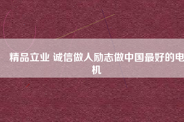 精品立業(yè) 誠信做人勵志做中國最好的電機(jī)
          