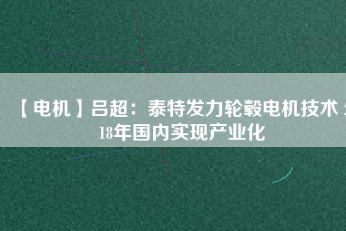 【電機(jī)】呂超：泰特發(fā)力輪轂電機(jī)技術(shù) 2018年國內(nèi)實(shí)現(xiàn)產(chǎn)業(yè)化
          