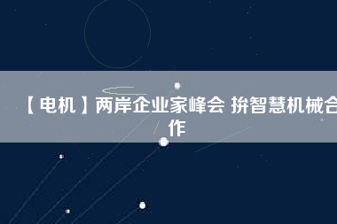 【電機(jī)】兩岸企業(yè)家峰會 拚智慧機(jī)械合作
          