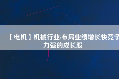 【電機(jī)】機(jī)械行業(yè):布局業(yè)績(jī)?cè)鲩L(zhǎng)快競(jìng)爭(zhēng)力強(qiáng)的成長(zhǎng)股
          