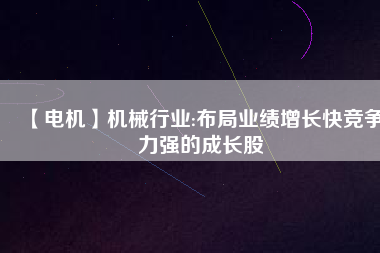 【電機(jī)】機(jī)械行業(yè):布局業(yè)績(jī)?cè)鲩L(zhǎng)快競(jìng)爭(zhēng)力強(qiáng)的成長(zhǎng)股
          