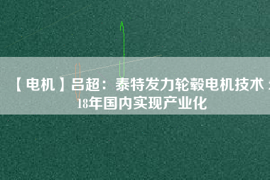 【電機(jī)】呂超：泰特發(fā)力輪轂電機(jī)技術(shù) 2018年國內(nèi)實(shí)現(xiàn)產(chǎn)業(yè)化
          