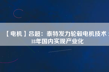 【電機(jī)】呂超：泰特發(fā)力輪轂電機(jī)技術(shù) 2018年國內(nèi)實(shí)現(xiàn)產(chǎn)業(yè)化
          