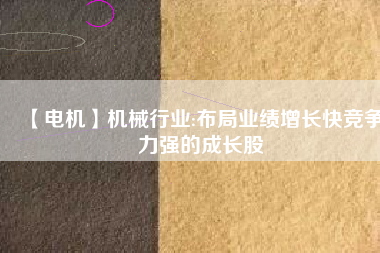 【電機(jī)】機(jī)械行業(yè):布局業(yè)績(jī)?cè)鲩L(zhǎng)快競(jìng)爭(zhēng)力強(qiáng)的成長(zhǎng)股
          