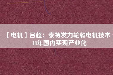 【電機(jī)】呂超：泰特發(fā)力輪轂電機(jī)技術(shù) 2018年國內(nèi)實(shí)現(xiàn)產(chǎn)業(yè)化
          