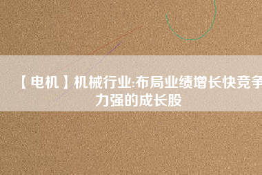 【電機(jī)】機(jī)械行業(yè):布局業(yè)績(jī)?cè)鲩L(zhǎng)快競(jìng)爭(zhēng)力強(qiáng)的成長(zhǎng)股
          