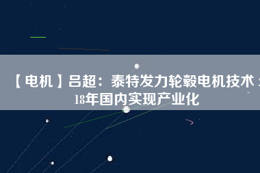 【電機(jī)】呂超：泰特發(fā)力輪轂電機(jī)技術(shù) 2018年國內(nèi)實(shí)現(xiàn)產(chǎn)業(yè)化
          