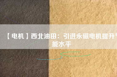 【電機(jī)】西北油田：引進(jìn)永磁電機(jī)提升節(jié)能水平
          