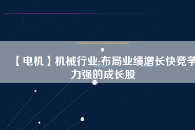 【電機(jī)】機(jī)械行業(yè):布局業(yè)績(jī)?cè)鲩L(zhǎng)快競(jìng)爭(zhēng)力強(qiáng)的成長(zhǎng)股
          