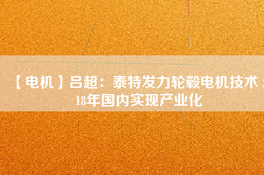 【電機(jī)】呂超：泰特發(fā)力輪轂電機(jī)技術(shù) 2018年國內(nèi)實(shí)現(xiàn)產(chǎn)業(yè)化
          