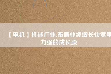 【電機(jī)】機(jī)械行業(yè):布局業(yè)績(jī)?cè)鲩L(zhǎng)快競(jìng)爭(zhēng)力強(qiáng)的成長(zhǎng)股
          