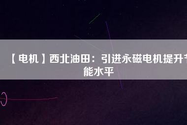 【電機(jī)】西北油田：引進(jìn)永磁電機(jī)提升節(jié)能水平
          