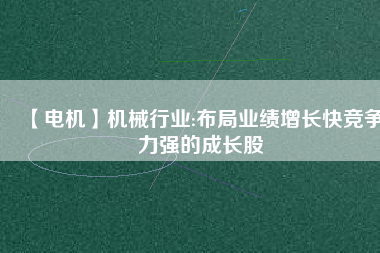 【電機(jī)】機(jī)械行業(yè):布局業(yè)績(jī)?cè)鲩L(zhǎng)快競(jìng)爭(zhēng)力強(qiáng)的成長(zhǎng)股
          