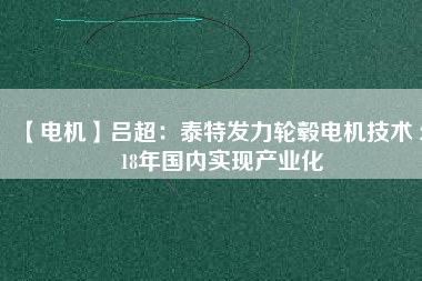 【電機(jī)】呂超：泰特發(fā)力輪轂電機(jī)技術(shù) 2018年國內(nèi)實(shí)現(xiàn)產(chǎn)業(yè)化
          