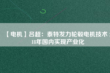 【電機(jī)】呂超：泰特發(fā)力輪轂電機(jī)技術(shù) 2018年國內(nèi)實(shí)現(xiàn)產(chǎn)業(yè)化
          