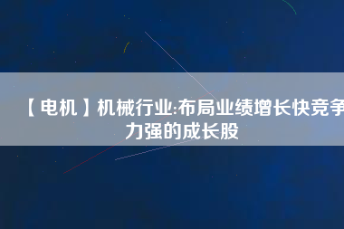 【電機(jī)】機(jī)械行業(yè):布局業(yè)績(jī)?cè)鲩L(zhǎng)快競(jìng)爭(zhēng)力強(qiáng)的成長(zhǎng)股
          