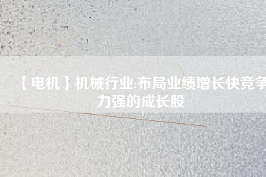 【電機(jī)】機(jī)械行業(yè):布局業(yè)績(jī)?cè)鲩L(zhǎng)快競(jìng)爭(zhēng)力強(qiáng)的成長(zhǎng)股
          