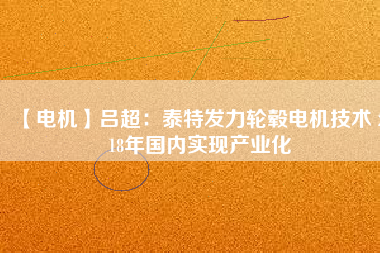 【電機(jī)】呂超：泰特發(fā)力輪轂電機(jī)技術(shù) 2018年國內(nèi)實(shí)現(xiàn)產(chǎn)業(yè)化
          