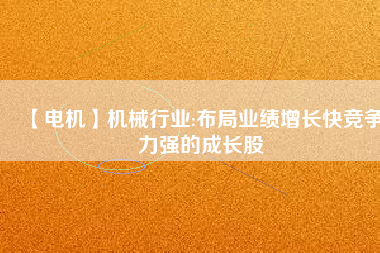 【電機(jī)】機(jī)械行業(yè):布局業(yè)績(jī)?cè)鲩L(zhǎng)快競(jìng)爭(zhēng)力強(qiáng)的成長(zhǎng)股
          