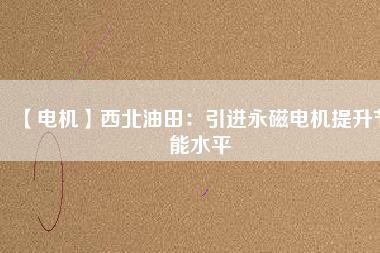 【電機(jī)】西北油田：引進(jìn)永磁電機(jī)提升節(jié)能水平
          