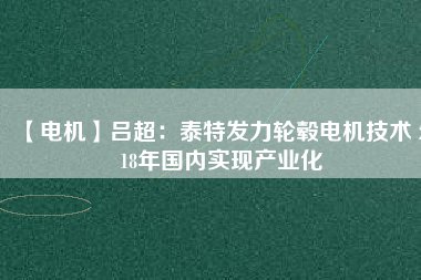 【電機(jī)】呂超：泰特發(fā)力輪轂電機(jī)技術(shù) 2018年國內(nèi)實(shí)現(xiàn)產(chǎn)業(yè)化
          