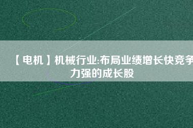 【電機(jī)】機(jī)械行業(yè):布局業(yè)績(jī)?cè)鲩L(zhǎng)快競(jìng)爭(zhēng)力強(qiáng)的成長(zhǎng)股
          