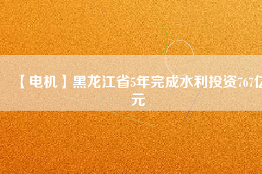 【電機(jī)】黑龍江省5年完成水利投資767億元
          