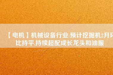 【電機(jī)】機(jī)械設(shè)備行業(yè):預(yù)計(jì)挖掘機(jī)2月環(huán)比持平,持續(xù)超配成長龍頭和油服
          